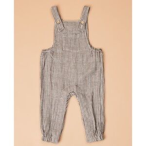 Tullabee Kids Unisex Brown Gingham Cotton Overalls 0-3 months NWT